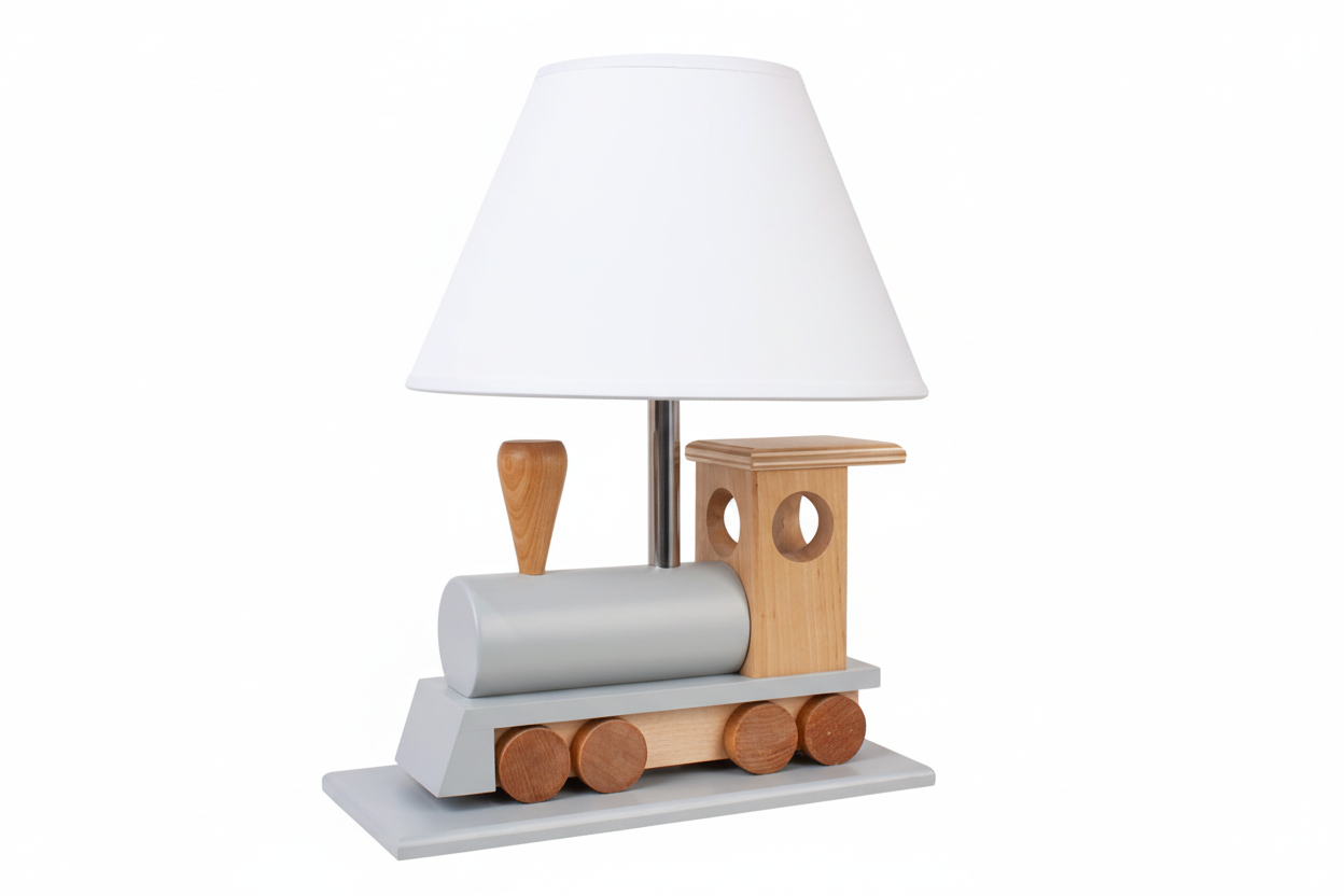 Lampe de Table Enfant Locomotive Grise LED Veilleuse