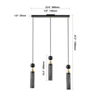 Suspension 3 Lumières Noir & Doré - Lustre Moderne Hauteur Ajustable
