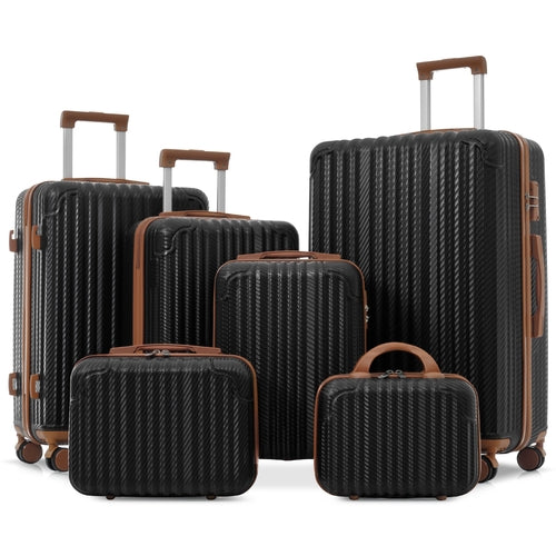 Ensemble de bagages 6 pièces, valise rigide durable avec Spinner
