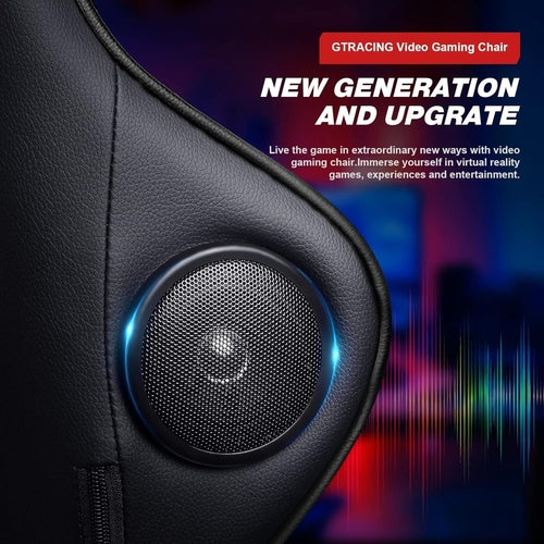 Chaise Gaming avec Repose-Pieds et Haut-Parleurs Bluetooth - Fauteuil Gamer Musical