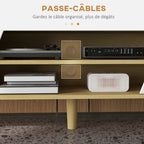 Meuble TV Scandinave 150 cm – 2 Portes, 2 Niches, Passe-Câbles – Pour TV jusqu'à 65"