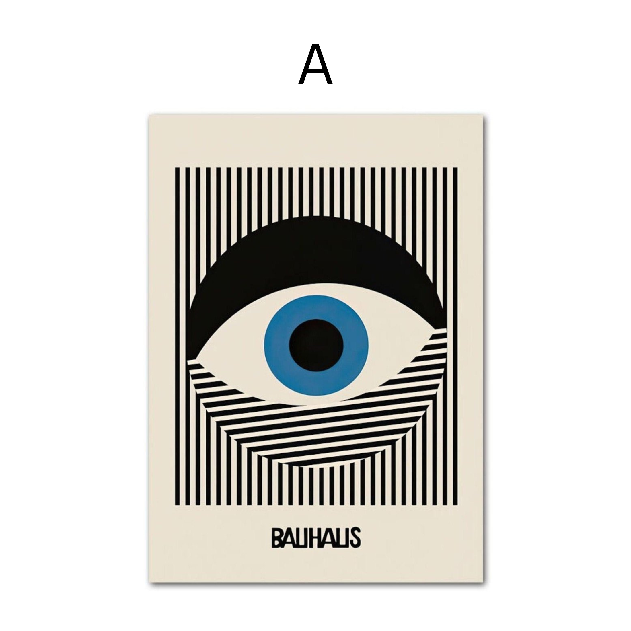 Poster Bauhaus Œil Géométrique – Art Mural Moderne Premium