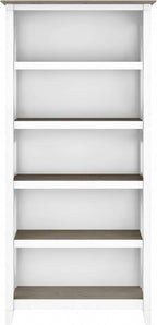 Bush Furniture Key West 66 Inch Bookcase Shiplap Gray White