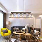 Lustre Rustique 5 Ampoules Style Fermier - Noyer & Acier