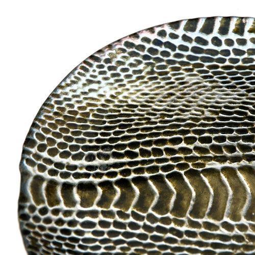 Set de 4 Assiettes à Dessert Motif Serpent 21,5 cm - Céramique Premium