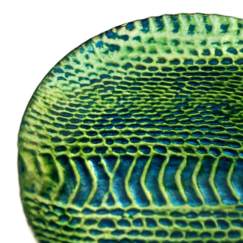 Set de 4 Assiettes à Dessert Motif Serpent 21,5 cm - Céramique Premium