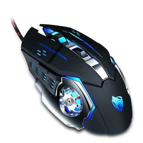 Souris Gaming Filaire Mécanique - 1600 DPI 6 Boutons Ergonomique Noire