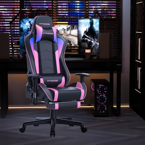 Chaise Gaming avec Repose-Pieds et Haut-Parleurs Bluetooth - Fauteuil Gamer Musical