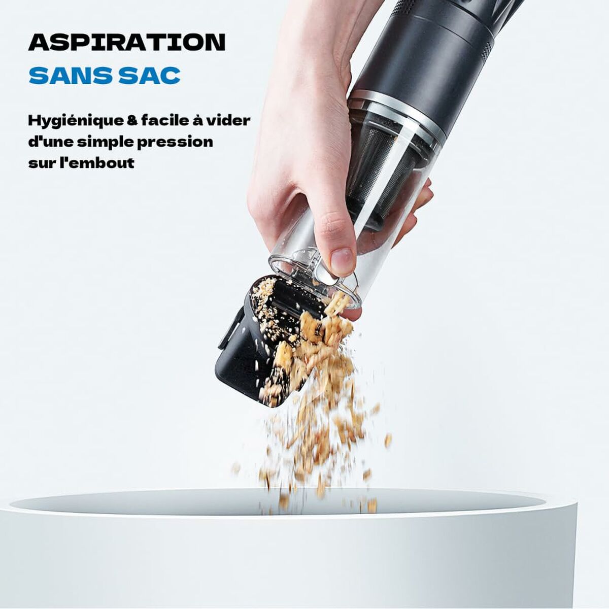 Aspirateur à Main EZIclean Cyclonique – Batterie 15h, Filtre HEPA, Indicateur LED