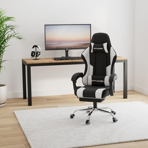 Chaise Gaming avec Repose-Pieds et Support Lombaire - Fauteuil Gamer Ergonomique