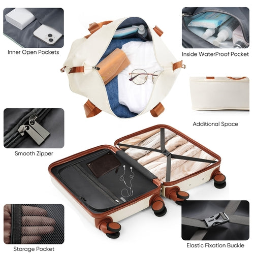 Ensemble de bagages 4 pièces avec ports de chargement USB - Bagage à main de 20 po