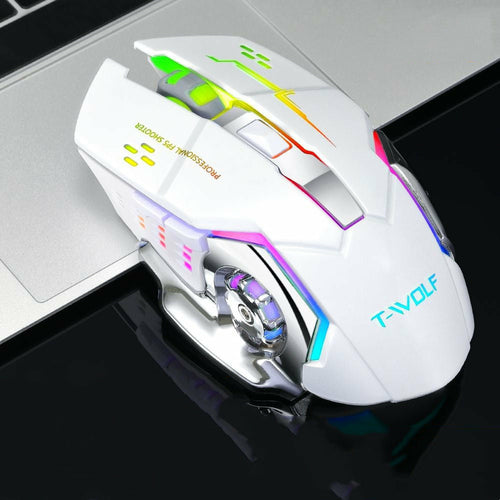 Souris Gaming Sans Fil 2.4G - 2400 DPI Rechargeable avec Éclairage LED
