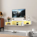 Meuble TV flottant mural de 166cm  LED 20 couleurs et charge