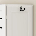Meuble WC dessus de toilette/machine à laver avec placard à porte double, portes à persiennes, 67x31,5x190cm, blanc
