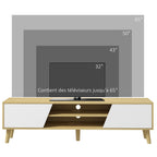 Meuble TV Scandinave 150 cm – 2 Portes, 2 Niches, Passe-Câbles – Pour TV jusqu'à 65"