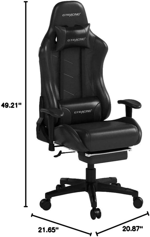 Chaise Gaming avec Repose-Pieds et Haut-Parleurs Bluetooth - Fauteuil Gamer Musical