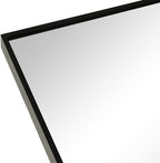 Miroir de salle de bain arqué encadré en métal noir de 60.94x91.44 cm pour mur.