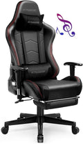 Chaise Gaming avec Repose-Pieds et Haut-Parleurs Bluetooth - Fauteuil Gamer Musical