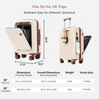 4-Piece Luggage Set with USB Charging Ports - 20" Carry-on