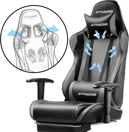 Chaise Gaming avec Repose-Pieds Ergonomique - Fauteuil Gamer Bureau Confort