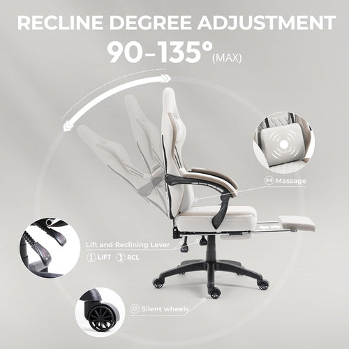Chaise Gaming Tissu Respirant avec Ressorts Ensachés - Fauteuil Gamer Confort Premium