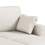 Canapé d'Angle Convertible en Chenille, Canapé-Lit 3 Places Modulaire 225 cm avec Pouf de Rangement, Beige