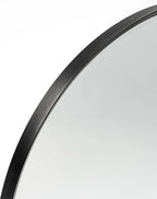 Miroir de salle de bain arqué encadré en métal noir de 60.94x91.44 cm pour mur.
