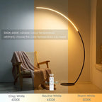 Lampadaire LED RGBW Courbe Moderne - 16 Millions Couleurs Dimmable