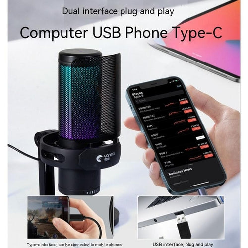 Microphone USB/Type-C Professionnel GM7 - Double Interface pour PC et Mobile