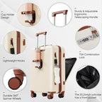 4-Piece Luggage Set with USB Charging Ports - 20" Carry-on