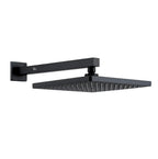 Pommeau de Douche Pluie Carré Noir 20 cm avec Bras 45 cm — Fossa Home