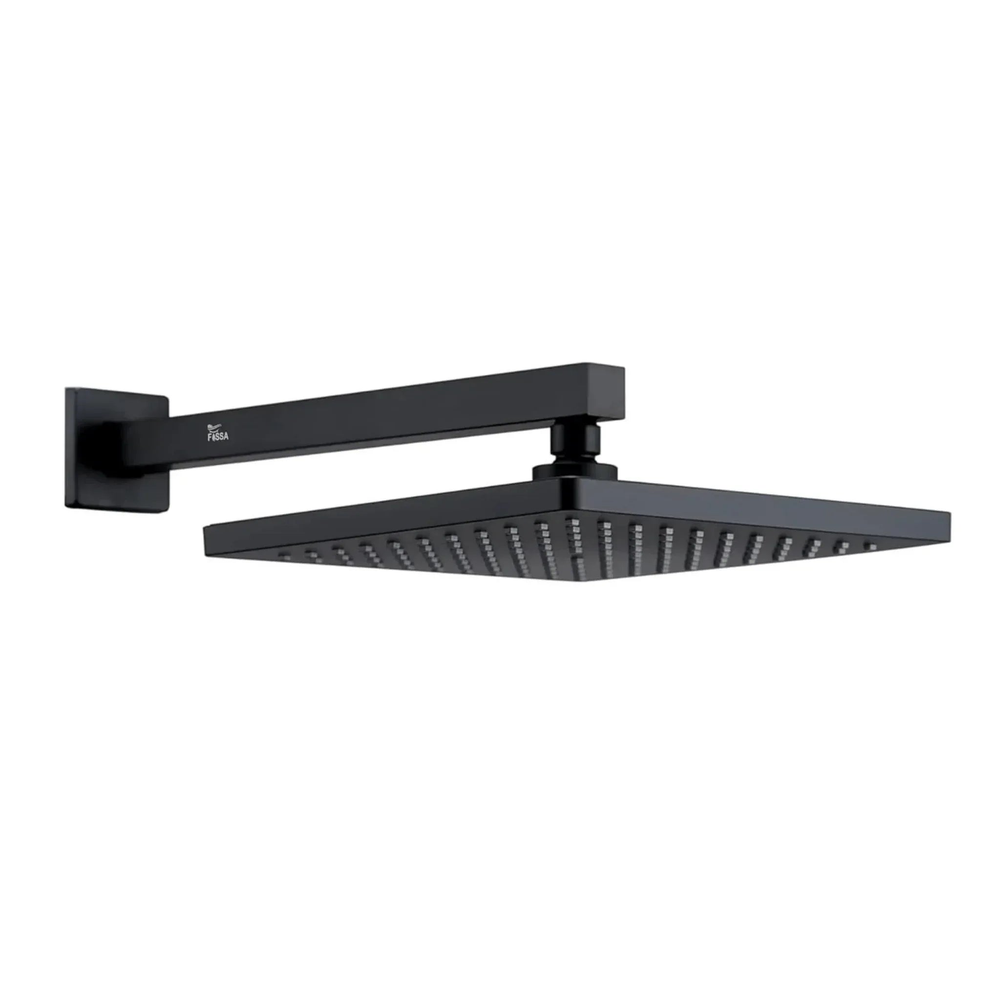 Pommeau de Douche Pluie Carré Noir 20 cm avec Bras 45 cm — Fossa Home