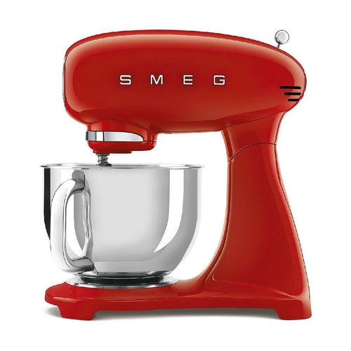 Robot Pâtissier Smeg SMF03RDEU Rouge Rétro 800W - Batteur sur Socle 4,8L Design Années 50