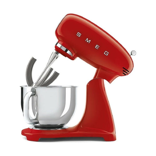 Robot Pâtissier Smeg SMF03RDEU Rouge Rétro 800W - Batteur sur Socle 4,8L Design Années 50
