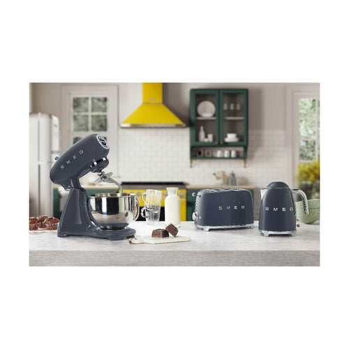 Robot Pâtissier Smeg SMF03GREU Gris 800W - Batteur sur Socle 4,8L Design Années 50