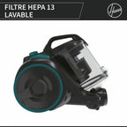 Aspirateur Candy CAF34HM Sans Sac | Filtre HEPA 13 | 800 W | 2,5 L | Noir