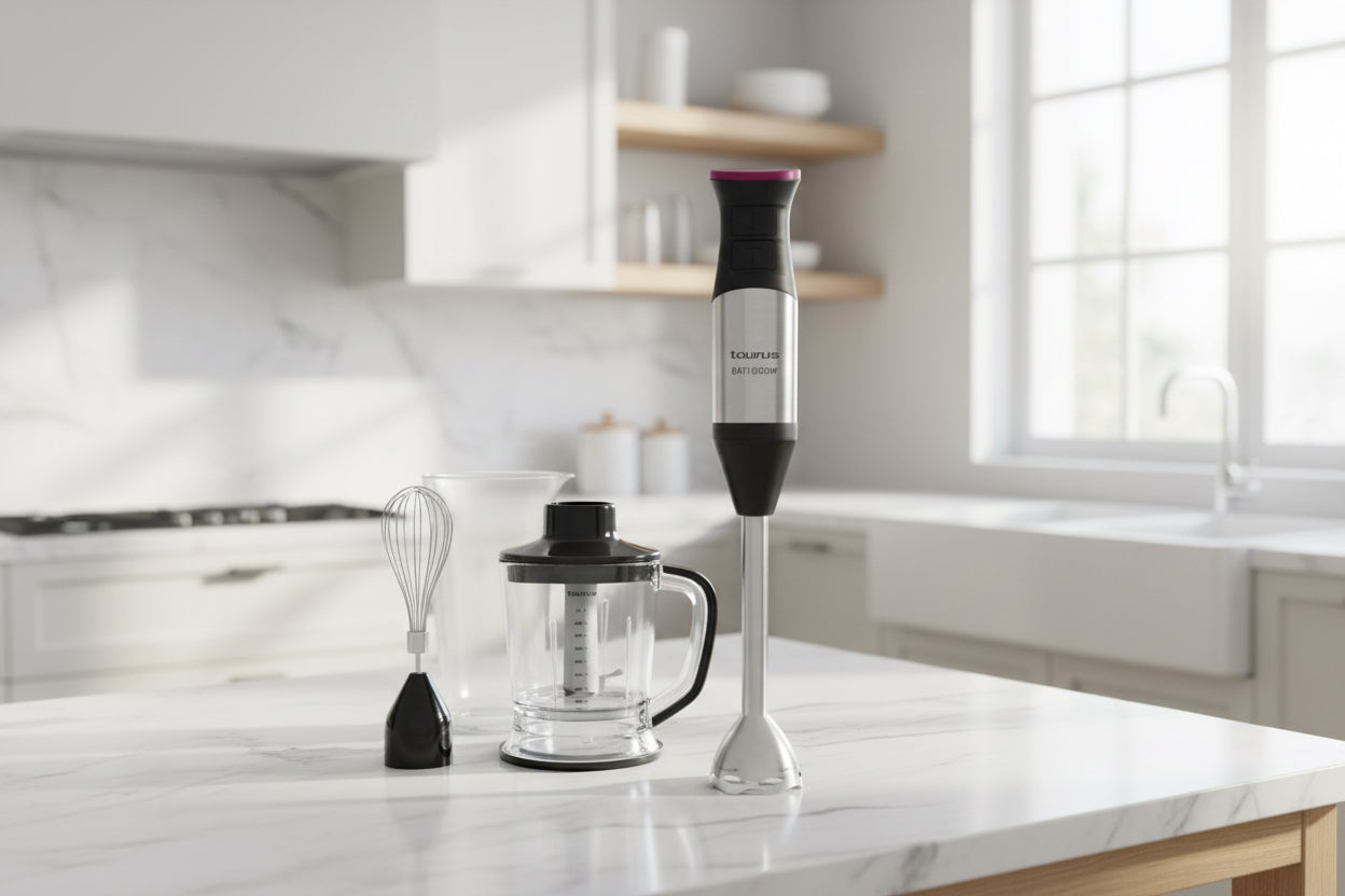 Mixeur Plongeant Taurus BAPI 1200W - Blender à Main Inox Broyeur Glace Noir