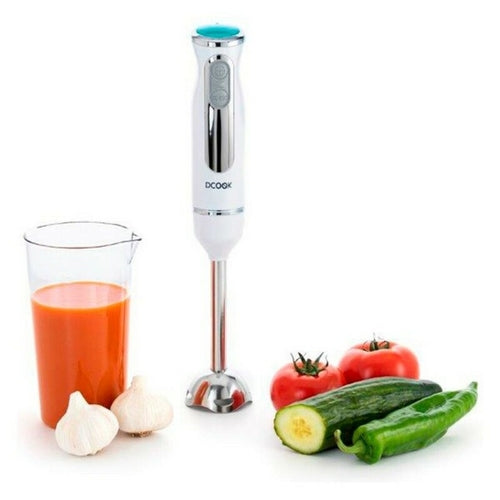 Mixeur Plongeant Dcook 600W Blanc - Blender à Main en Acier Inoxydable avec Bol 0,6L