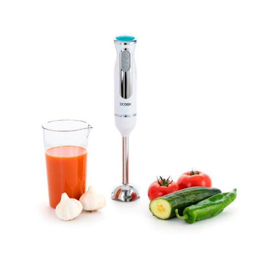 Mixeur Plongeant Dcook 600W Blanc - Blender à Main en Acier Inoxydable avec Bol 0,6L
