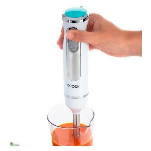 Mixeur Plongeant Dcook 600W Blanc - Blender à Main en Acier Inoxydable avec Bol 0,6L