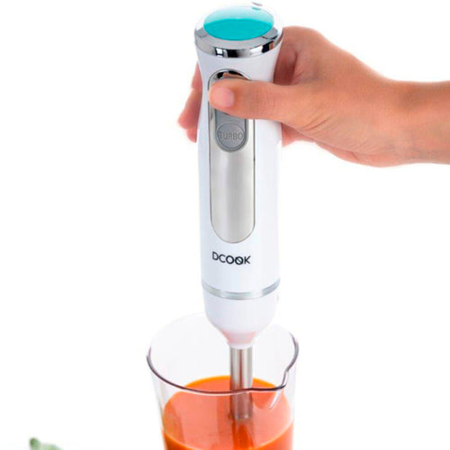 Mixeur Plongeant Dcook 600W Blanc - Blender à Main en Acier Inoxydable avec Bol 0,6L