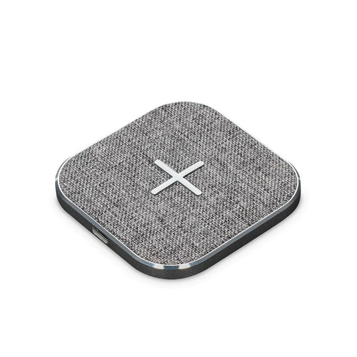 Chargeur Sans Fil KSIX 15W Qi - Charge Rapide Smartphone Gris Textile