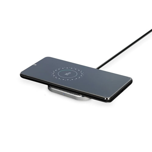 Chargeur Sans Fil KSIX 15W Qi - Charge Rapide Smartphone Gris Textile