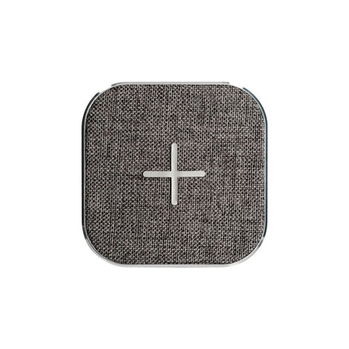 Chargeur Sans Fil KSIX 15W Qi - Charge Rapide Smartphone Gris Textile