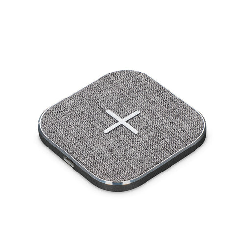 Chargeur Sans Fil KSIX 15W Qi - Charge Rapide Smartphone Gris Textile