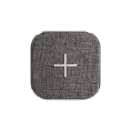 Chargeur Sans Fil KSIX 15W Qi - Charge Rapide Smartphone Gris Textile