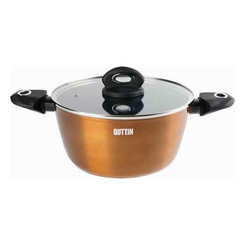 Casserole avec Couvercle Quttin Foodie Cuivre 24 cm - Revêtement Antiadhésif