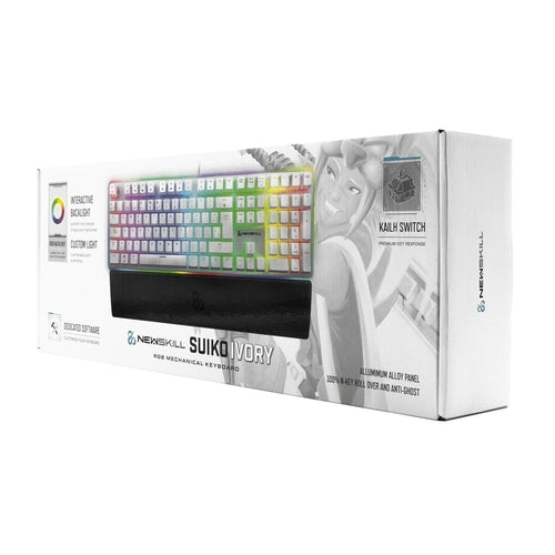 Clavier Gaming Mécanique Newskill Suiko Ivory RGB LED - QWERTY Espagnol Blanc