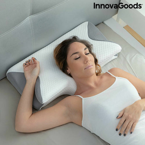 Oreiller Cervical Ergonomique à Mémoire de Forme Confort InnovaGoods - Soulagement des Douleurs Cervicales