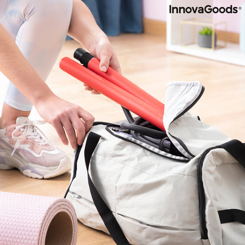 Barre de fitness avec bandes de résistance et guide d’exercices Resibar